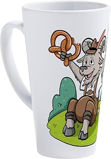 CafePress Goat Beer Pretzel Bavarian Leathe 17 oz Latte Mug