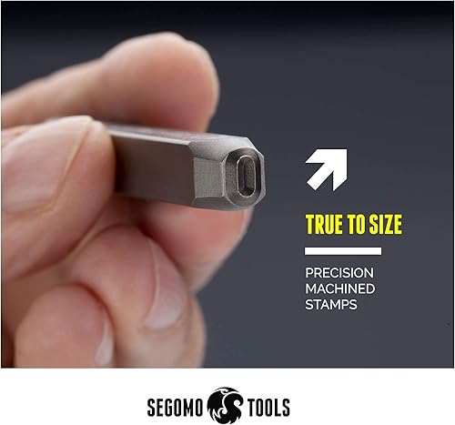 Miniatura 5 de Segomo Tools 18 pulgadas (letras A-Z) (números 0-8) Juego de sellos de metal profesionales con letras y números  Juego de 36 piezas de metal  Kit de