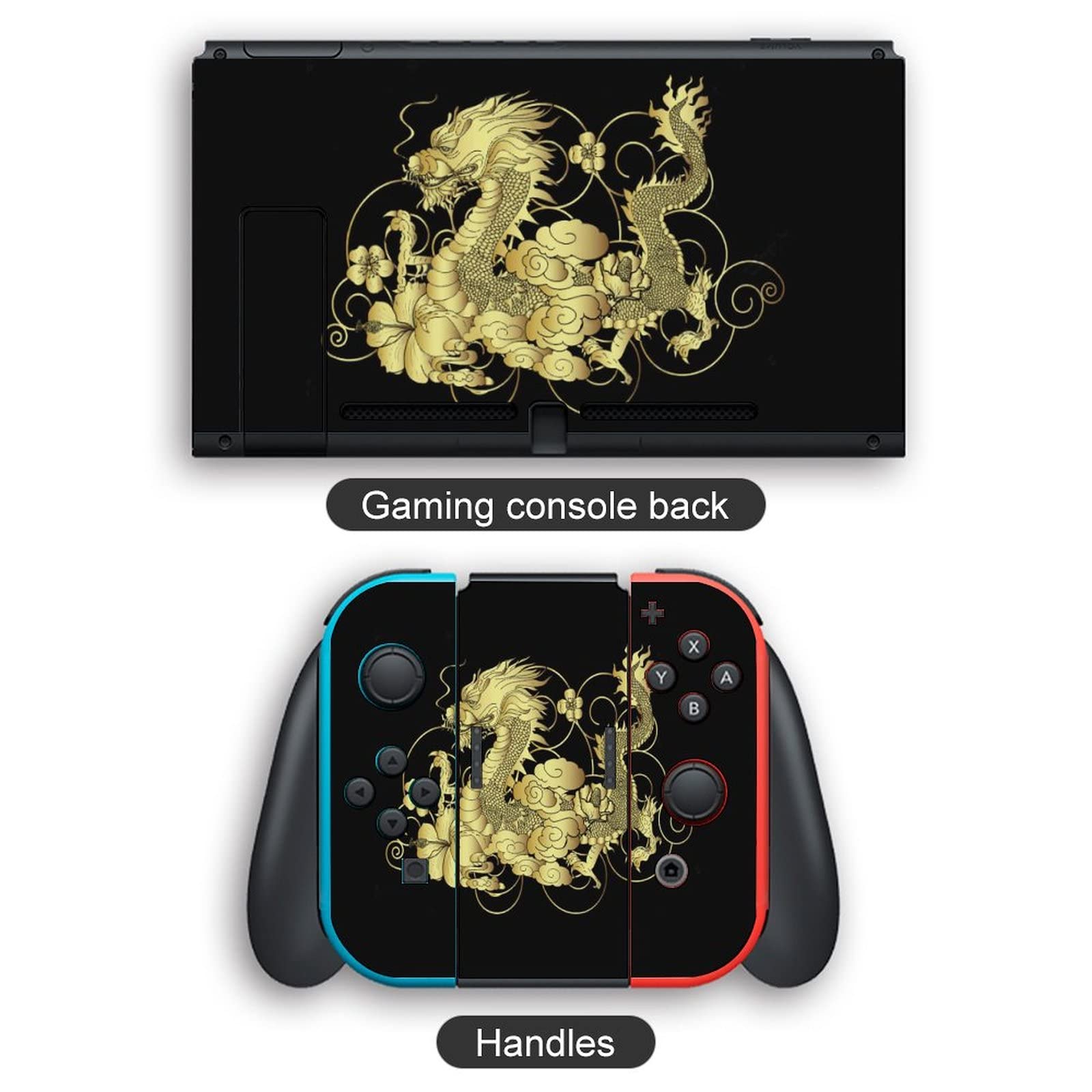 ❤新品❤スイッチスキンシール Amazon.co.jp: スイッチ スキンシール セット 金黄 中華風 竜