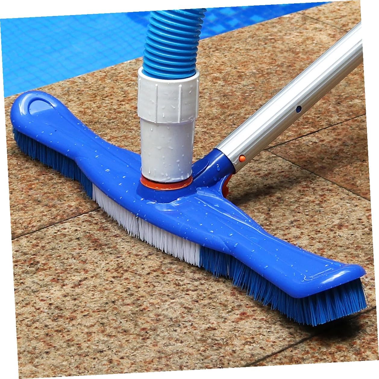 20 Inch Swimming Pool Brush with Plastic Bristles Heavy Duty Cleaner Brush for Vinyl Pools Wall and Floor Cleaning Tool
