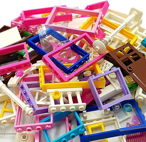 Miniatura 4 de Juego de 110 piezas, puertas, ventanas, cercas y luz para MOC, juego de juguetes creativos para decoración de casa de calle, compatible con