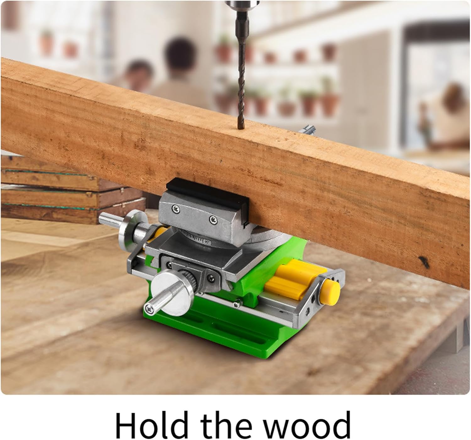 MultiAngle Drilling Precise Vise Compound Worktable with 80mm X 67mm Strokes Ranges Ideal for Benches Drill Positioning Multi-Angle Machine Vise Rotating Bridge Slide Machine Vise with Green Base