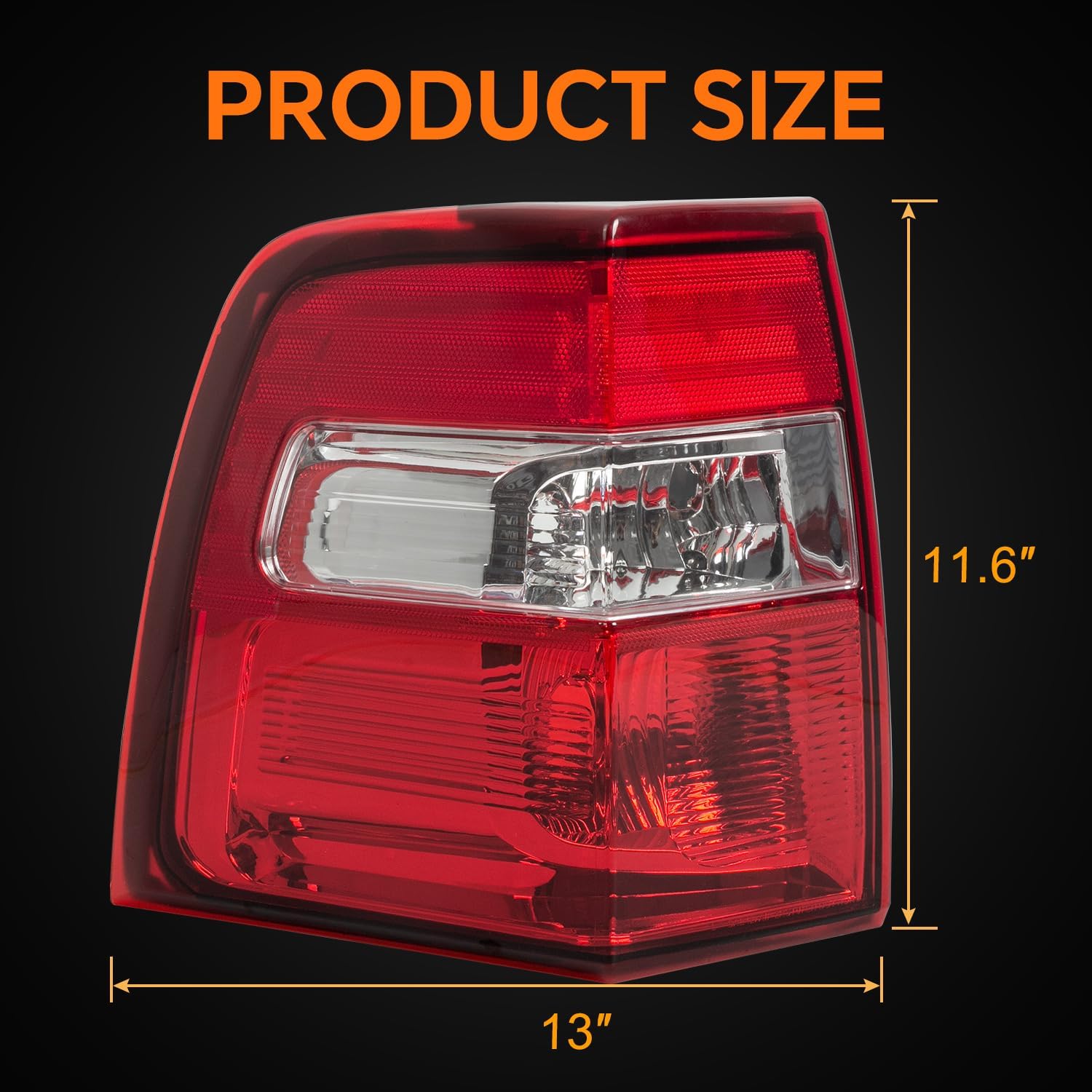 Left Driver Side Tail Light Compatible with 2007-2017 Ford Expedition Rear Lamp-Bulbs Not Include Replace FO2800201 7L1Z13405AA