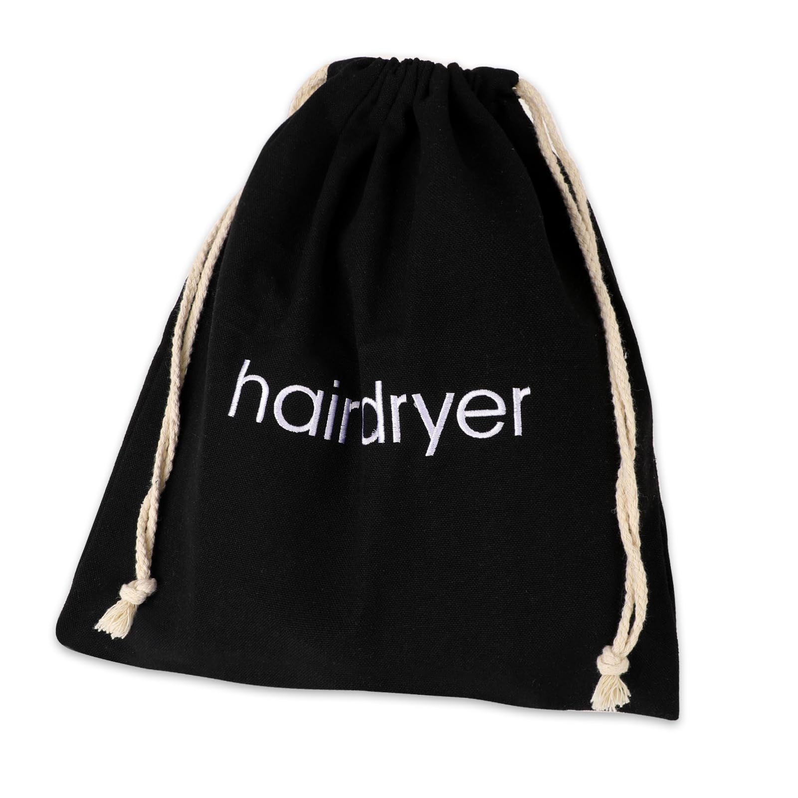 Hair Dryer Bag with Drawstring - Travel Container for Hair Tools Use at Home Gym Hotels Black