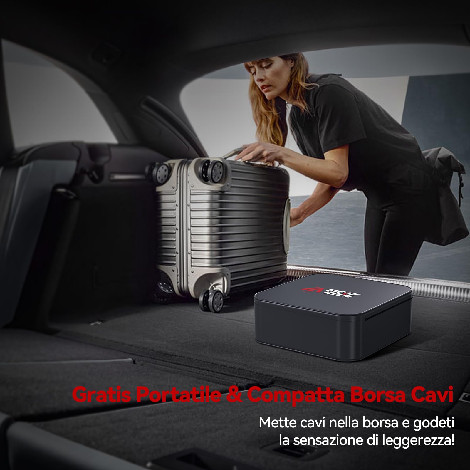 EV Cavo di Ricarica Tipo 2 7,2kw| 32A| Monofase| 7M |Tipo 2 a Tipo 2 EV Cavo di Ricarica per Auto Elettrica- Compatible con ID4, 500e, e-208, i3, XC40 - con Borsa