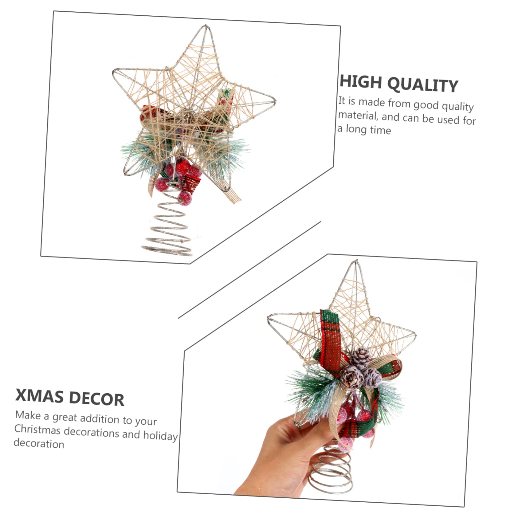 7 STK Weihnachtsbaumspitze Stern Irisierend Tür Neon Dekorationen Fee Weihnachtsschmuck Stern-weihnachtsbaumspitze Gold Einzigartig Baumspitze Rote Weihnachtsbaumspitze Eisen MAGICLULU
