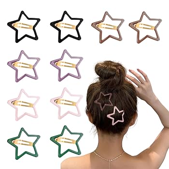 Amazon | ヘアクリップ パッチンピン 10個セット 中空星型