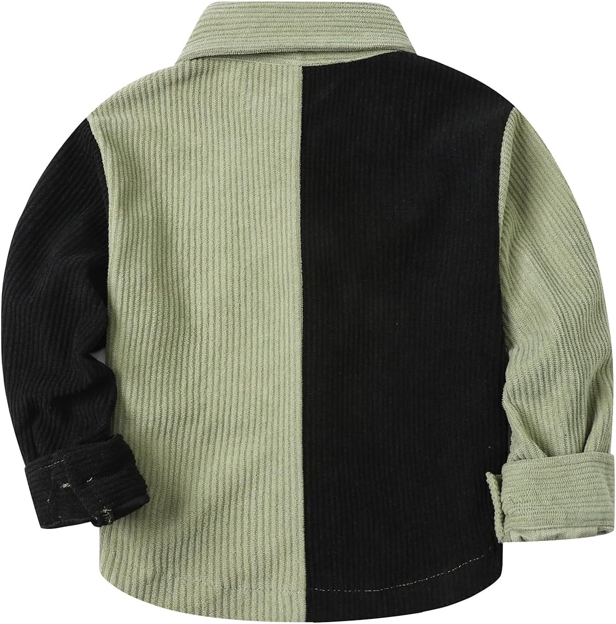 Toddler Boys Button Down Shirt Baby Long Sleeve Corduroy Color Block Kids Outfit Fall Winter Clothes - Image 3