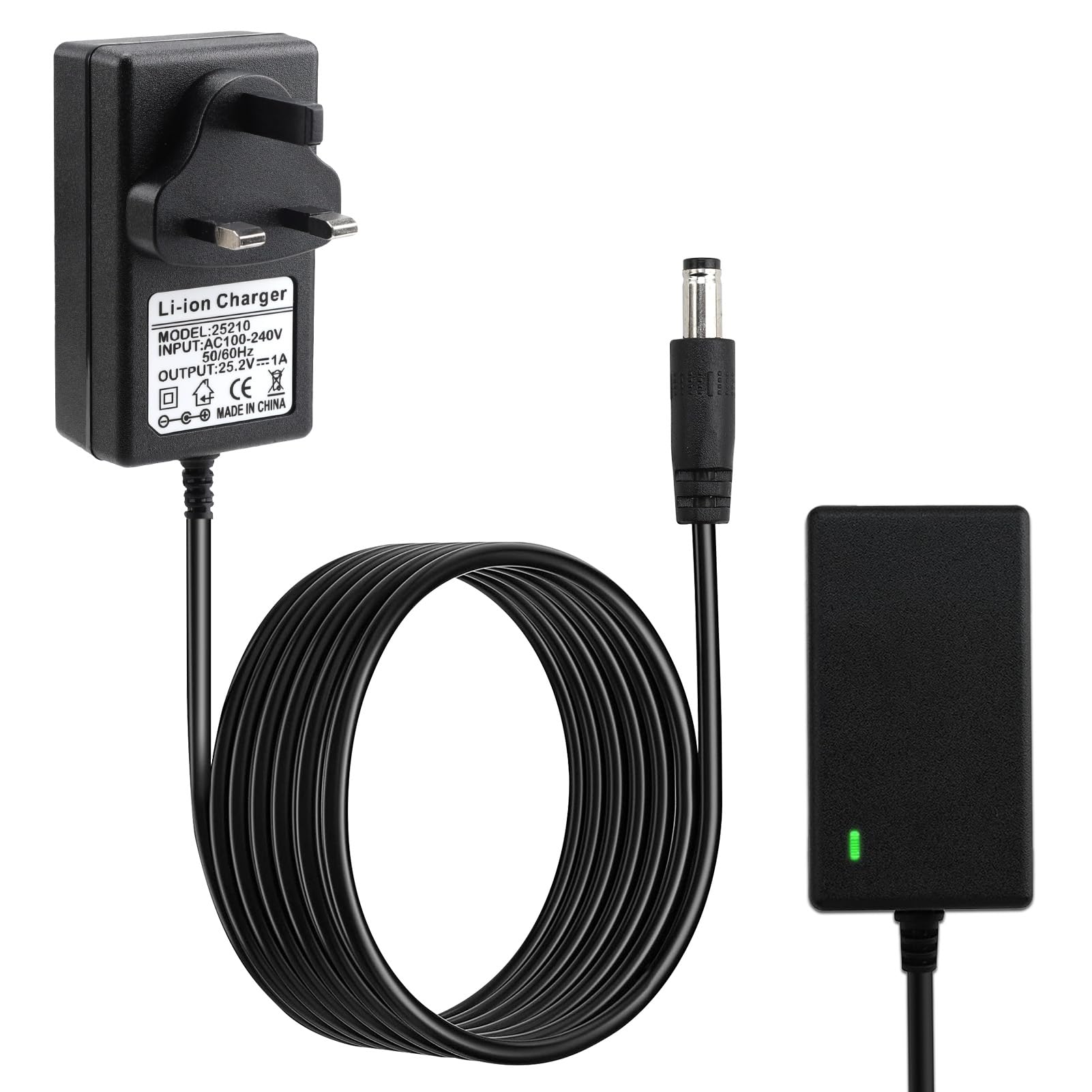 QOCO Universal Massage Gun Charger 25.2V 1A Electric Massagers Adapter Replacement with LED Indicator for Balance Car Electronic Devices Massage Gun Charger