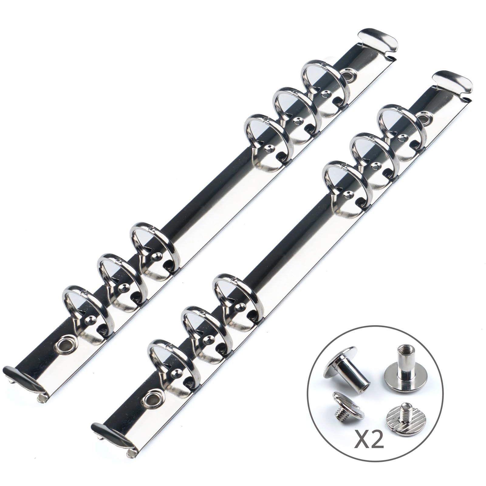 10 clip per raccoglitori ad anelli in metallo per quaderni a fogli mobili, staccabili, formato A5, personali, A6, A7, accessori per planner (A7, argento, 30 mm)