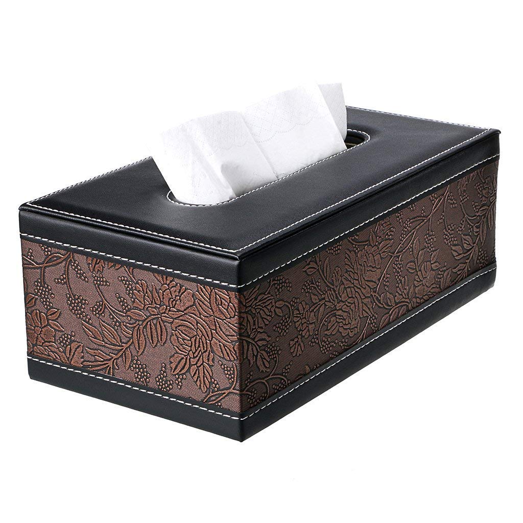 Creative Leather Storage Box Retro Gold Pattern Box Pumping Tray Living Room Home