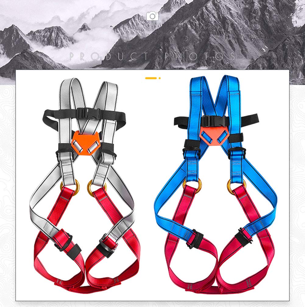 Arnés de Escalada para Niños, Cuerpo Completo Arneses de Seguridad Cómodo y Ajustable para (4-13 Años) Alpinismo Expedición Escalada en Roca, Equipos Anticaídas