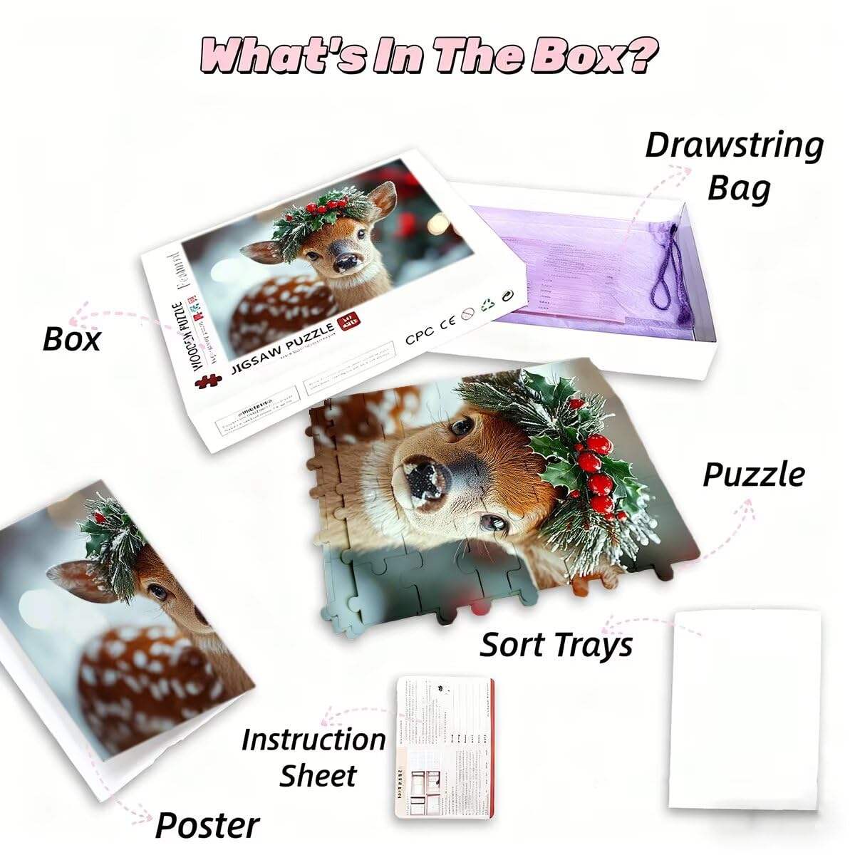 Puzzle 5000 sztuk dla dorosłych jeleń puzzle dla dorosłych Boże Narodzenie puzzle zabawki edukacyjne oryginalne prezenty dla kobiet puzzle kreatywna rozrywka klasyczna rodzina gra 156 x 105 cm L-55