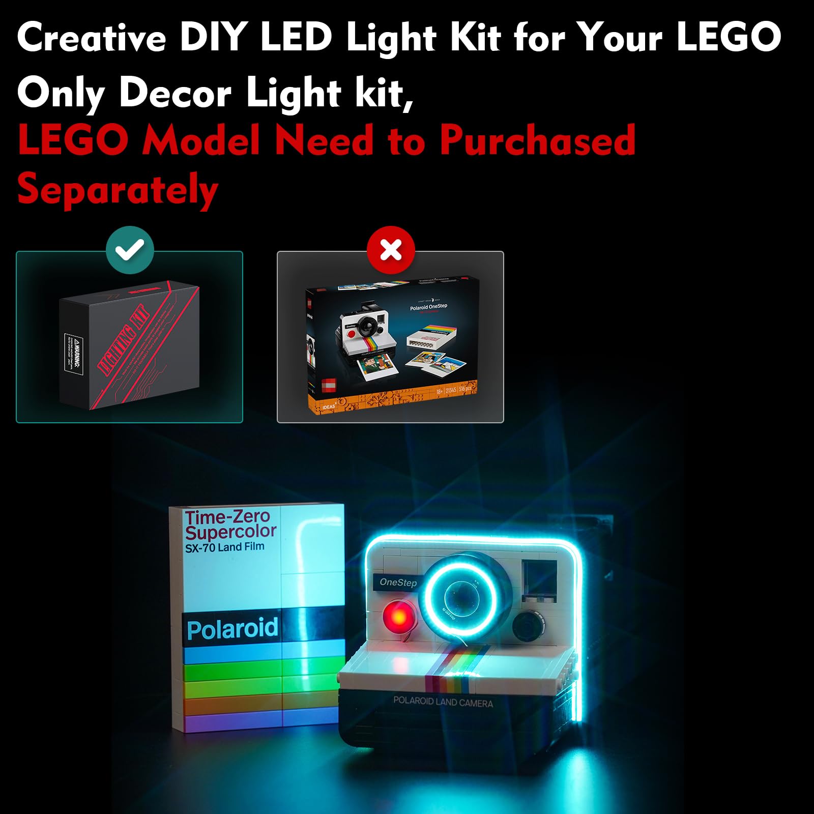 Light Kit for Lego Polaroid Camera Lighting Set for Lego 21345 Polaroid Camera - Not Include Models, Just Light Kit - Image 2