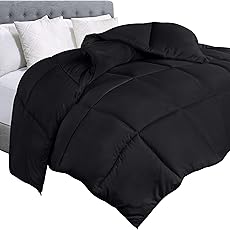 Utopia Bedding Duvet 200 x 220 cm, 370 GSM Warm Duvet, White Blanket with Corner Tabs (Black)
