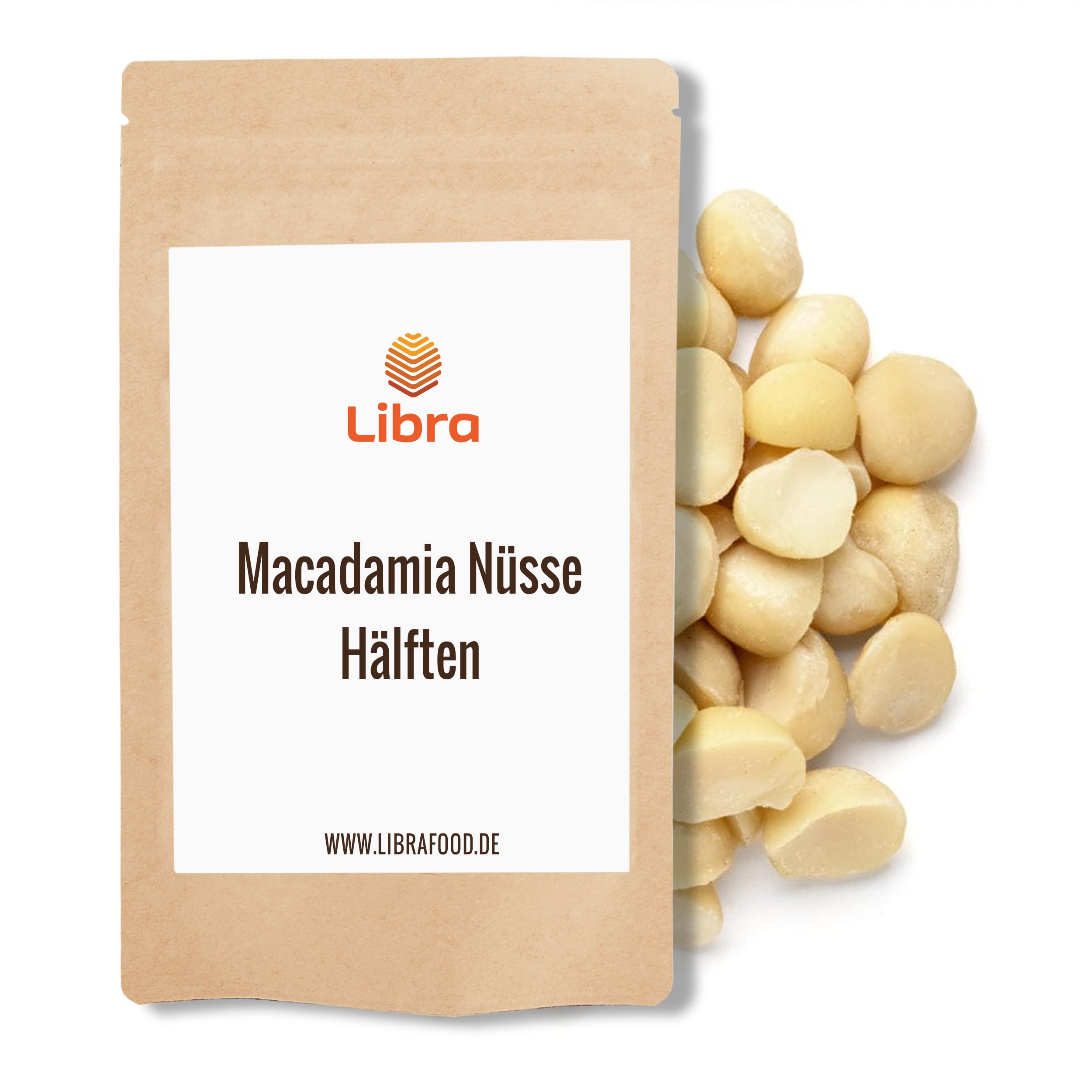 Libra 1kg Macadamia Nüsse Hälften | naturbelassen | Macadamiakerne | Macadamianüsse | roh & ungesalzen | Top Qualität | LIBRA FOOD