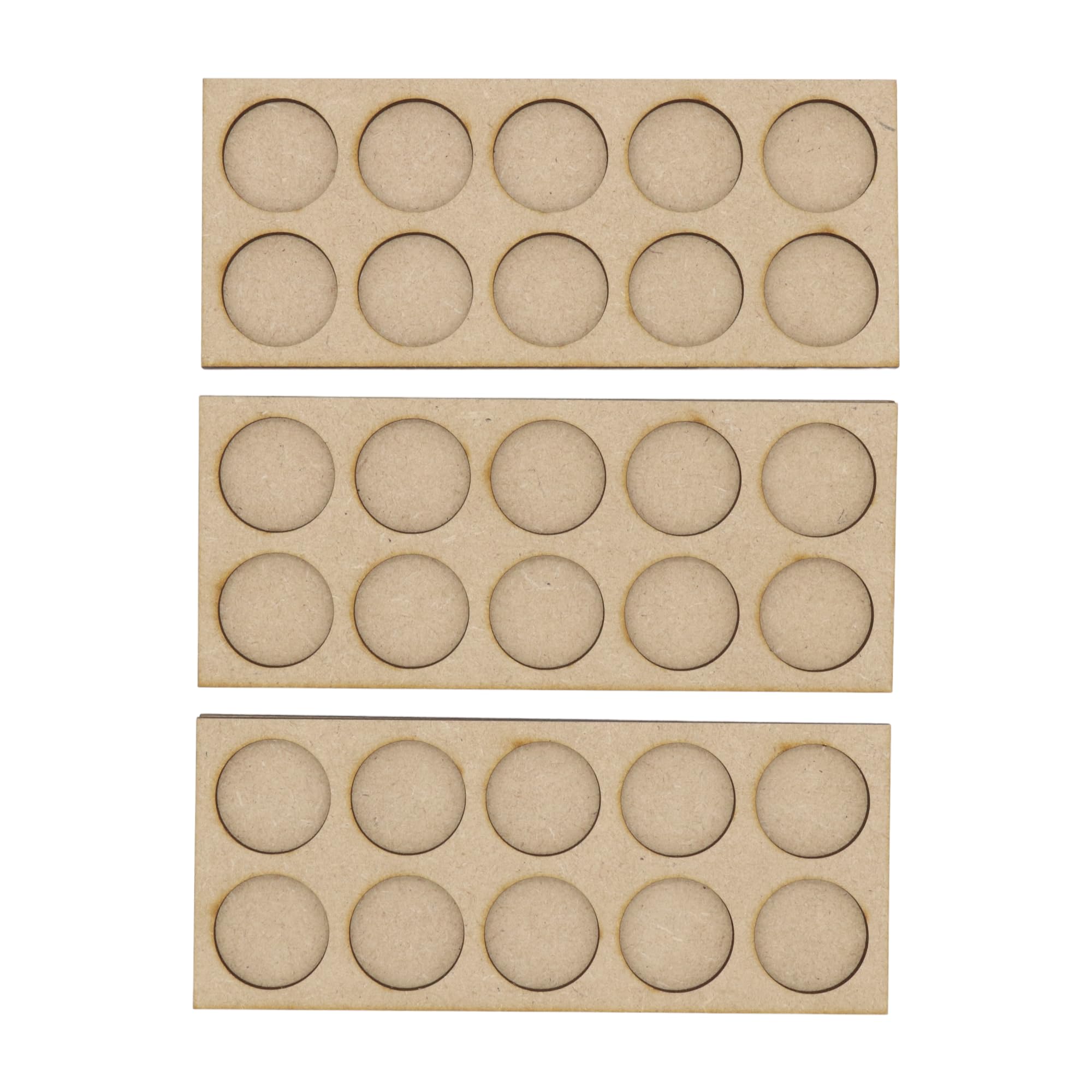 DoodleTech MDF 5x2 25mm Round Movement Trays LOTR 40k Skirmish Sigmar Set of 3