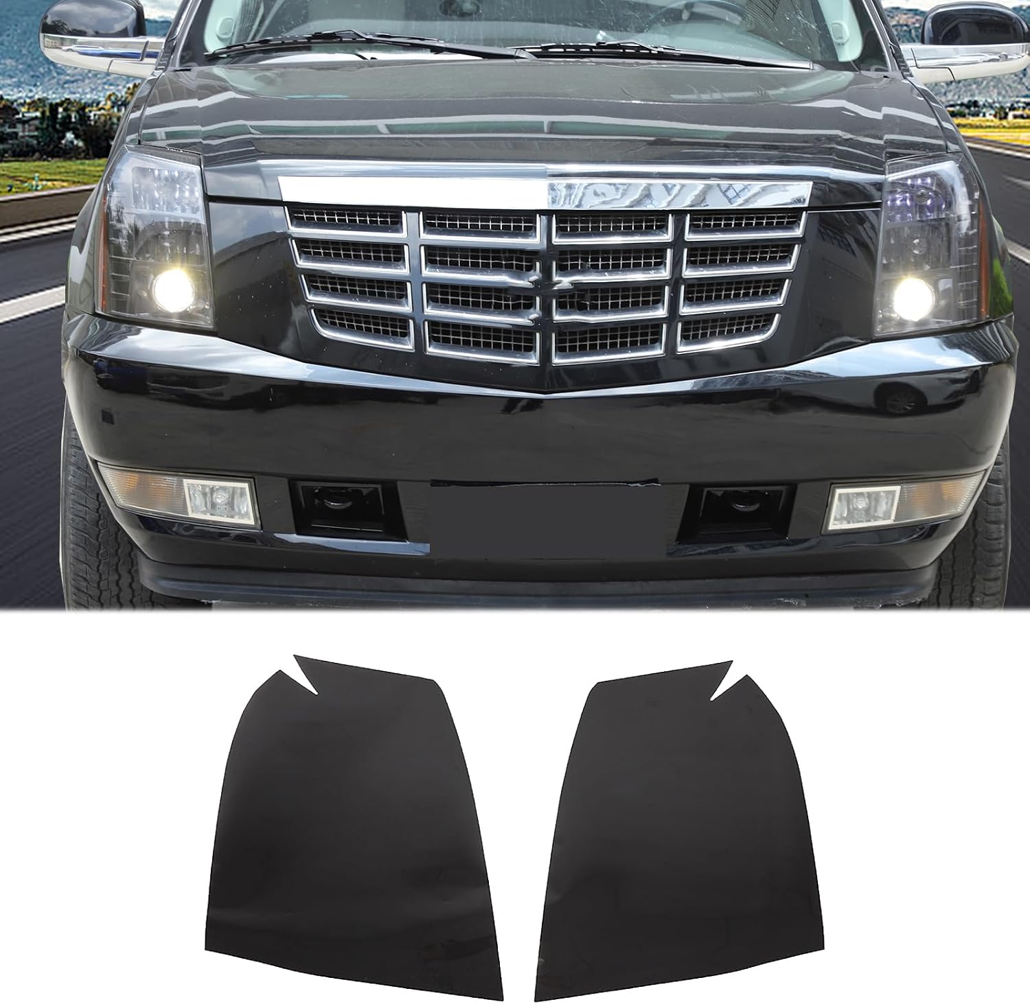 Car Headlights Tint Film Compatible with Cadillac Escalade 2007-2014,TPU Headlight Precut Film Cover Kit Sticker Protective Exterior Accessories
