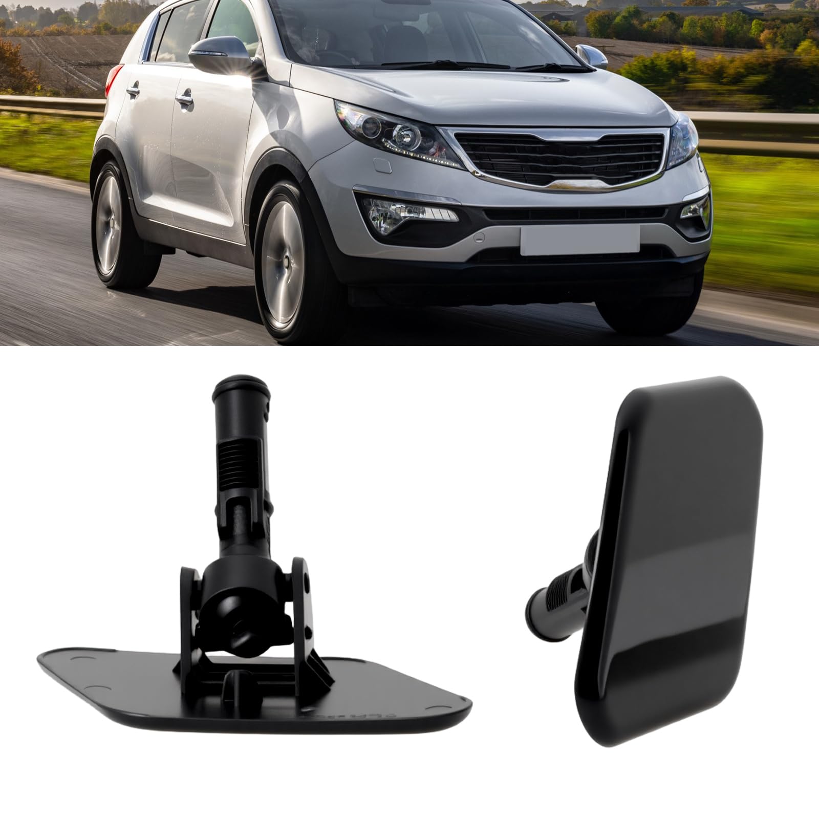 2 Unidades Tapa de Repuesto para Lavafaros Delantero Izquierdo Y Derecho 98675-3U000 + 98675-3U001 Compatible con Kia Sportage III MK3.