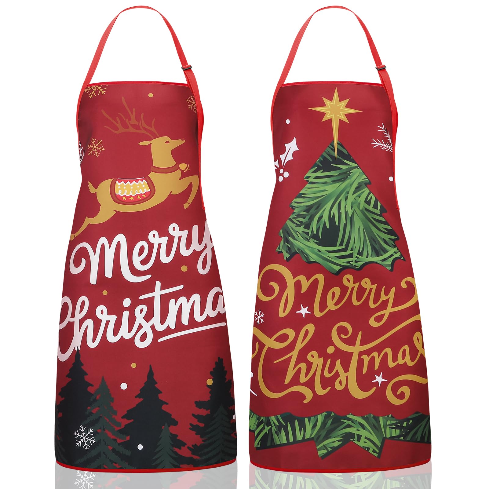Meng Jiaran 2 Pcs Funny Christmas Aprons for Women Men