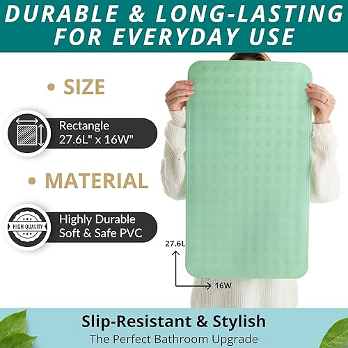 Miniatura 10 de ENKOSI Tapete de baño para suelos de bañera y ducha, tapete de ducha antideslizante, tapete antideslizante con fuerte agarre de ventosa, tapete de