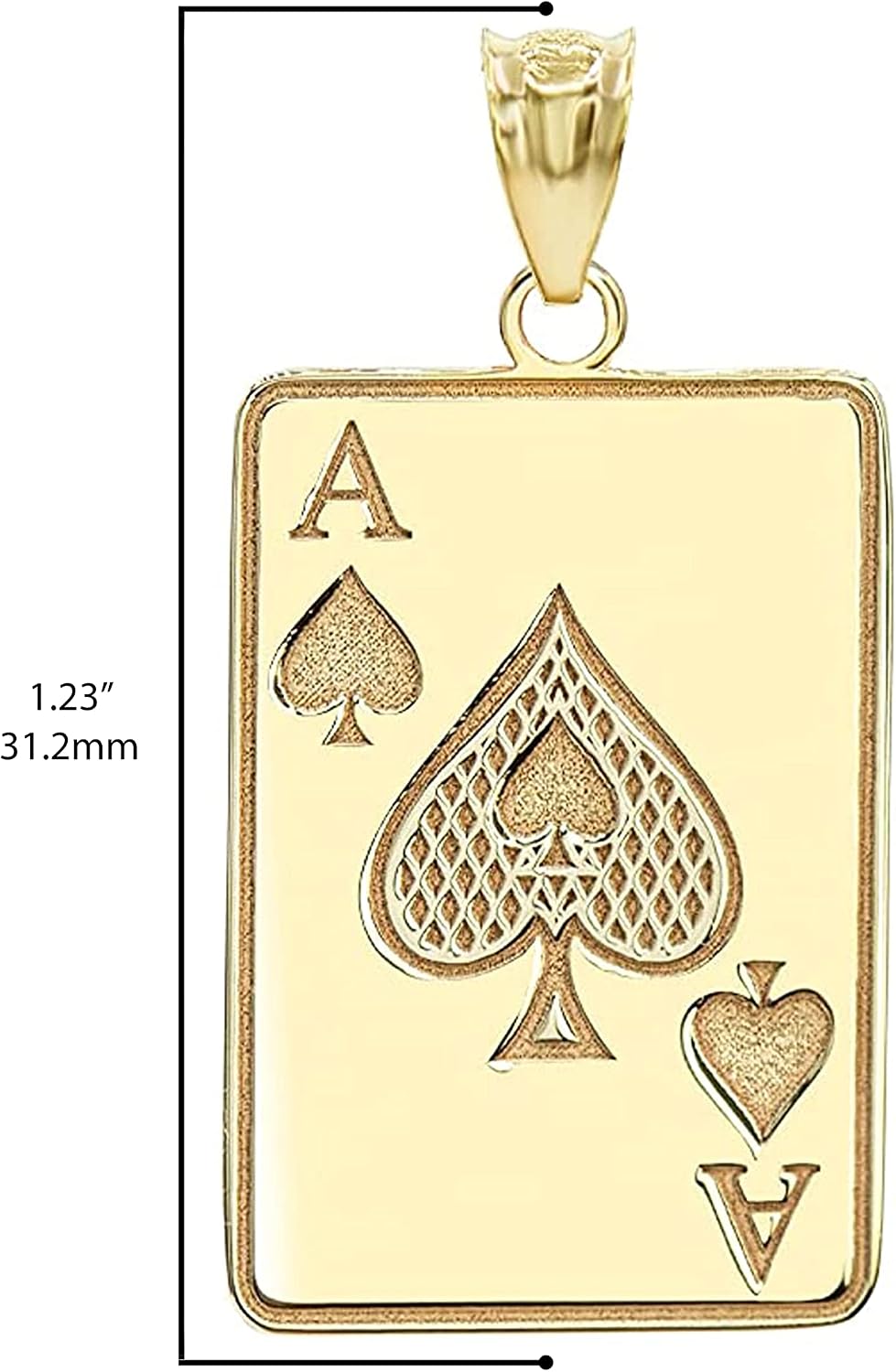 Good Luck Charm Certified 10k Yellow Gold Personalized Name Poker Card Ace Of Spades Hip Hop Pendant