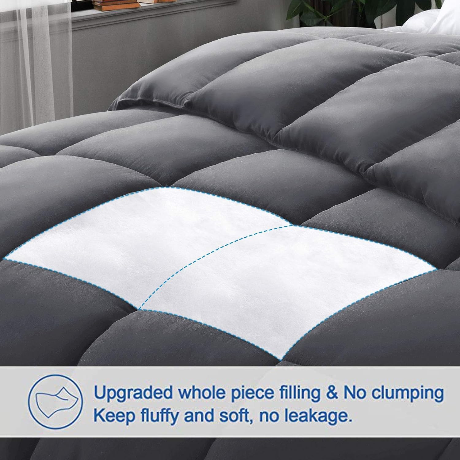 Prоmо Dіѕсоunt Uр Tо 70% оƒƒ TEKAMON Queen (88x88) Size Comforter Dark Gary All Season Quilted Soft Down Alternative Duvet Insert with Corner Tabs -Fluffy Microfiber Fill -Lightweight - Machine Washable Flаѕh Sаlе TEKAMON Queen (88x88) Size Comforter Dark Gary All Season Quilted Soft Down Alternative Duvet Insert with Corner Tabs -Fluffy Microfiber Fill -Lightweight - Machine Washable