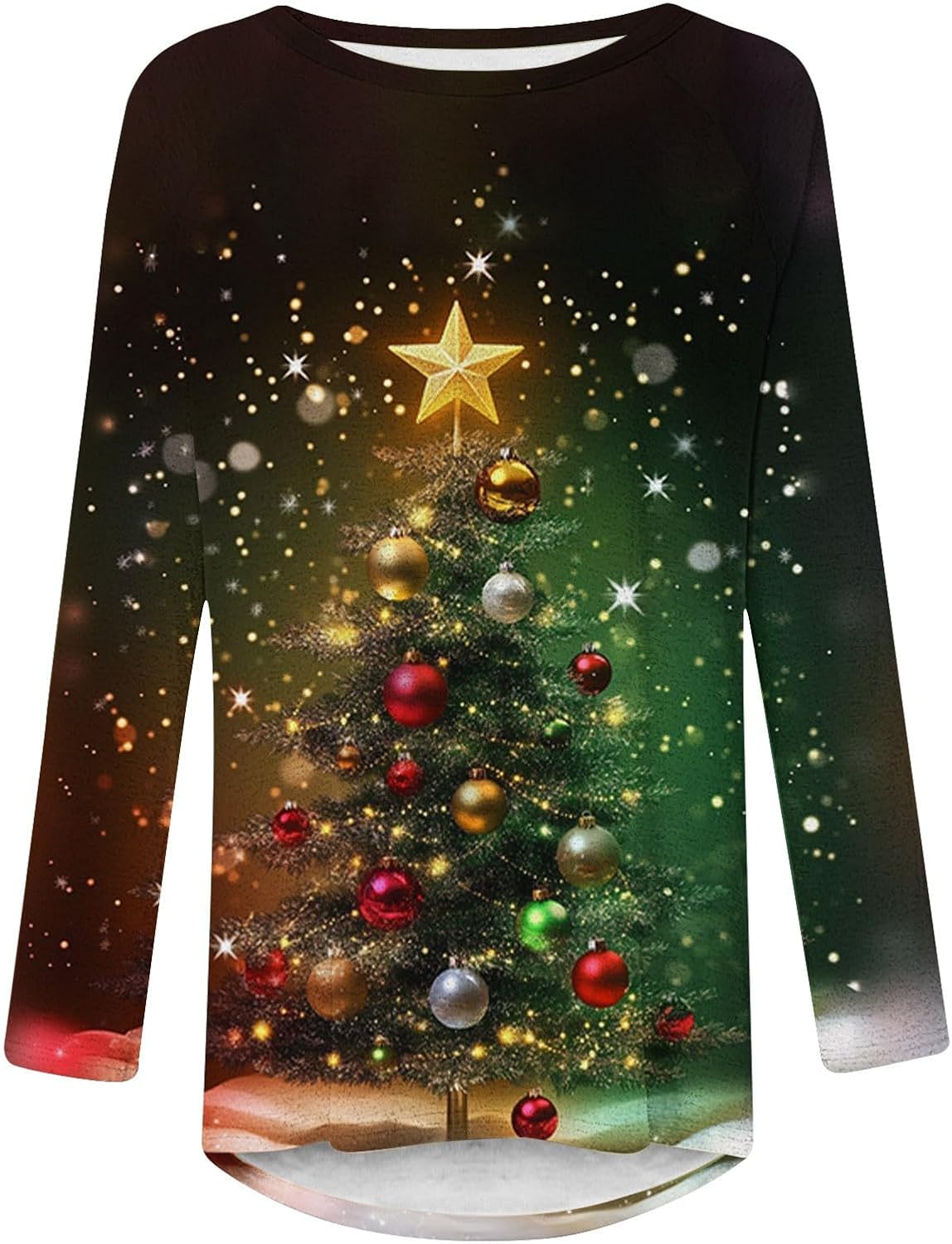 Women's Long Sleeve Tunic Tops Christmas Shirts to Wear with Leggings Loose Fit Dressy Crew Neck Blouse - Image 4