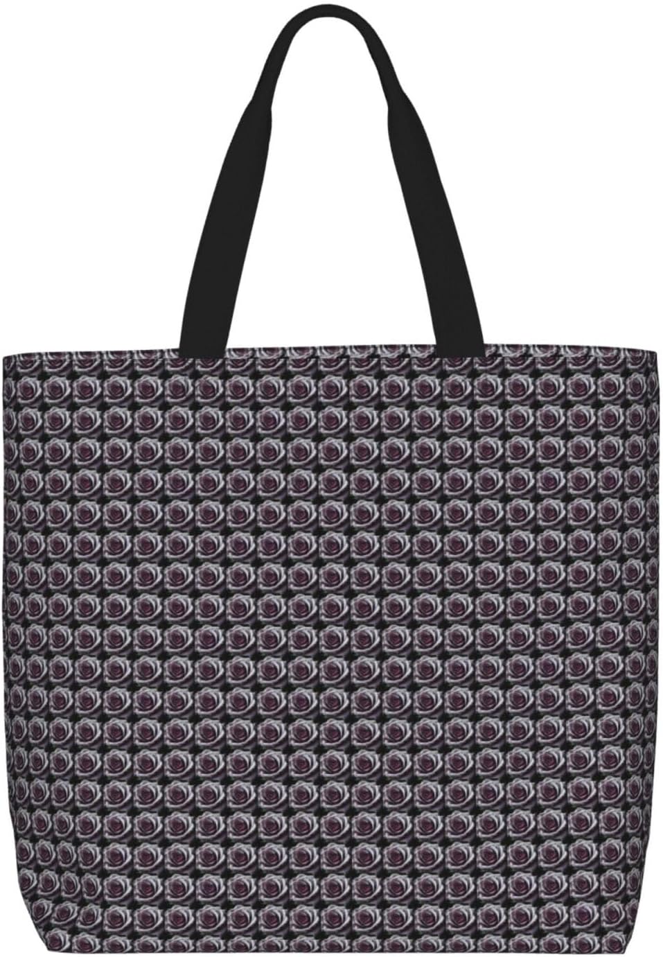 Gothic Rose Flower Print Eco-Friendly Tote Lightweight Grocery Bag Daily Commuting Travel Beach Gym Use