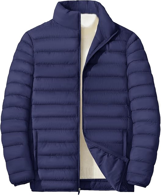 MAGINVIT Men's Puffer Jackets Lightweight Warm Windproof Coat Water-Repellent Windbreaker Quilted Jacket Winter Fall Spring