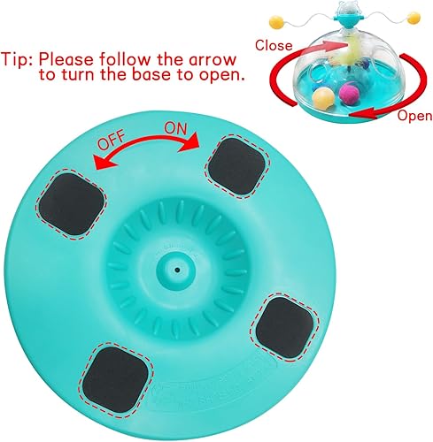 Miniatura 4 de PINVNBY Juguete interactivo para gatos de interior, cofre del tesoro multifunción, juguetes para gatos, rompecabezas de gatitos, bolas de hierba
