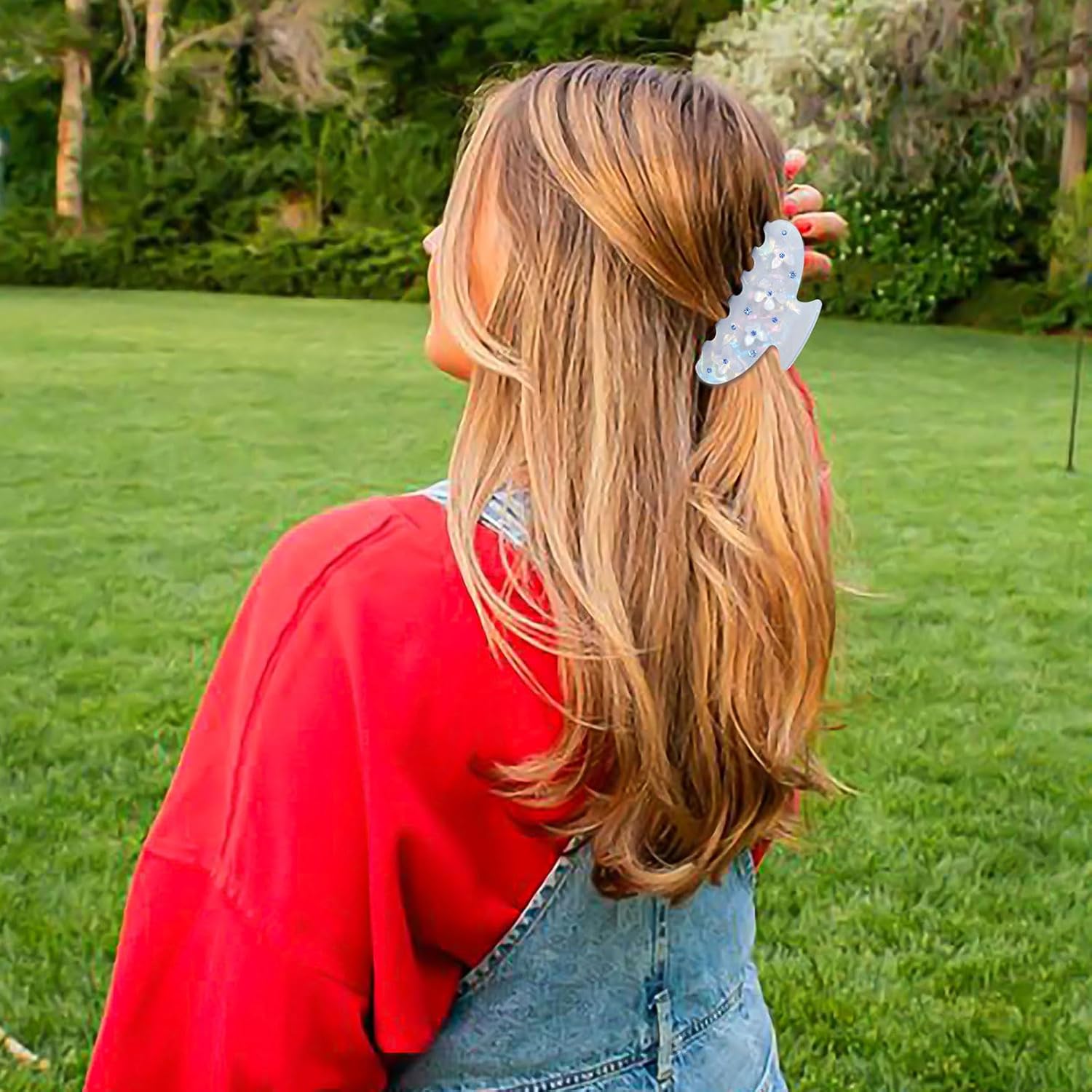 HAIMEIKANG 2Pcs Acrylic Flower Hair Claw Clips - Large for Women, Strong Hold Cute Non-slip Stylish Accessories for Thick Thin Hair - Image 5