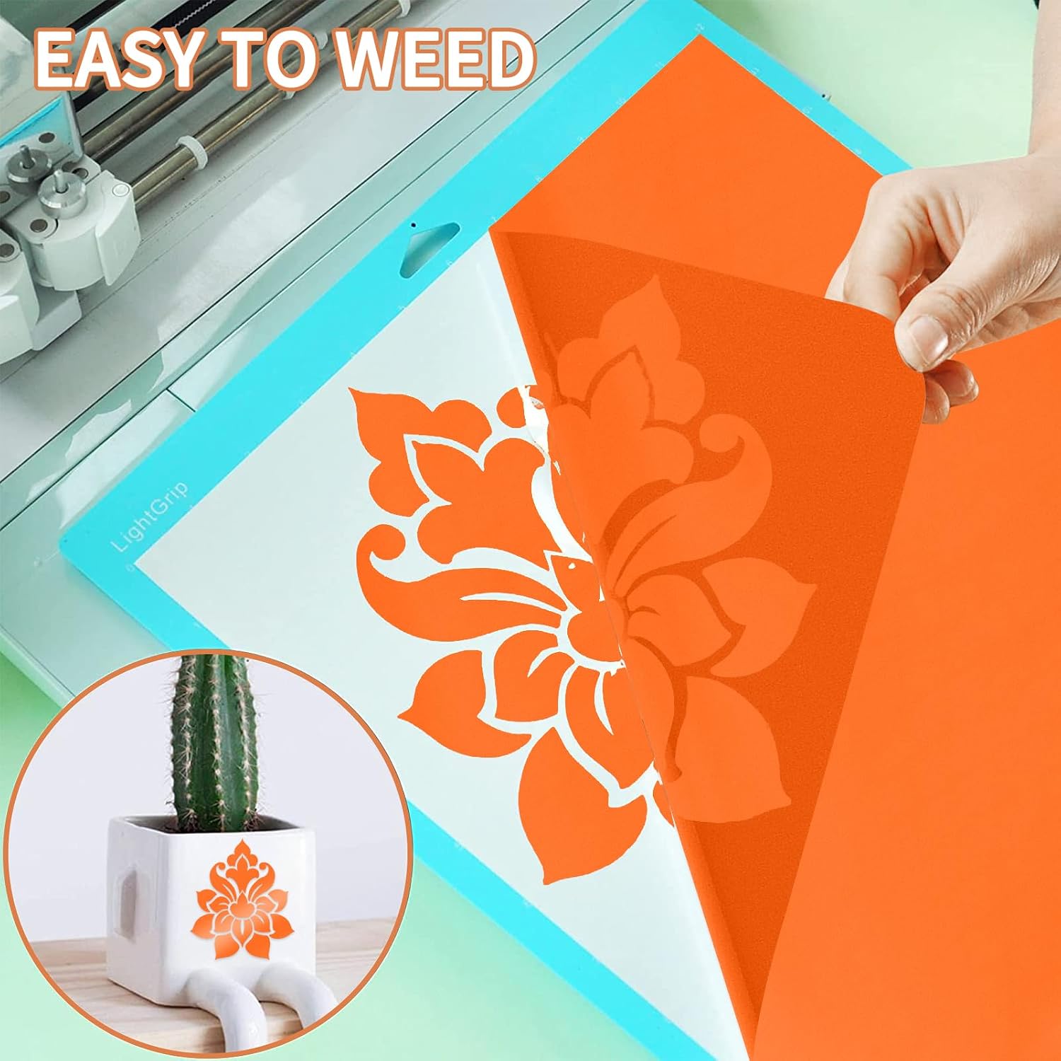 Prime Vinyl Permanent Vinyl - Matte Orange Adhesive Vinyl for All Cutting Machine, 12" x10 FT Permanent Outdoor for Decor Sticker, Home Decal, Scrapbooking, Signs