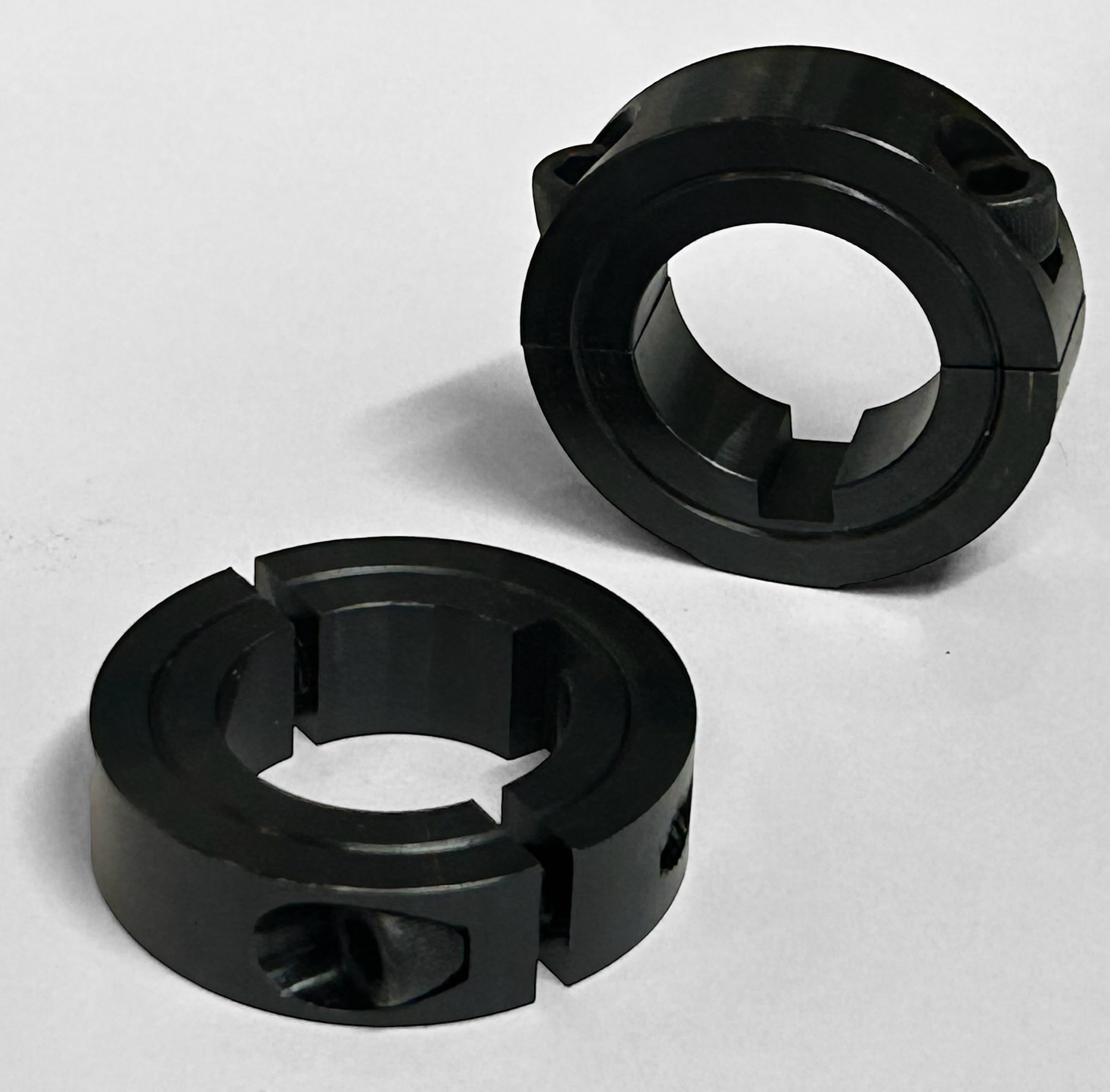 Collar de eje dividido de 1 pulgada, acero, llave. (2 unidades). Para ejes de Go Kart y mini bicicleta.