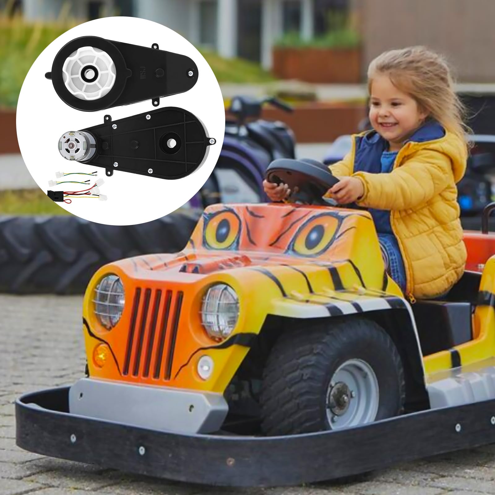 2 piezas de motor eléctrico RS550 12V 40000RPM, motor eléctrico y caja de engranajes para coche de niños, piezas de repuesto para coche eléctrico de niños
