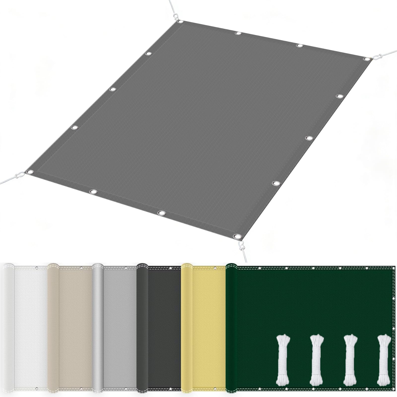 Voile d'ombrage en polyester haute qualité gris clair design épuré extérieur