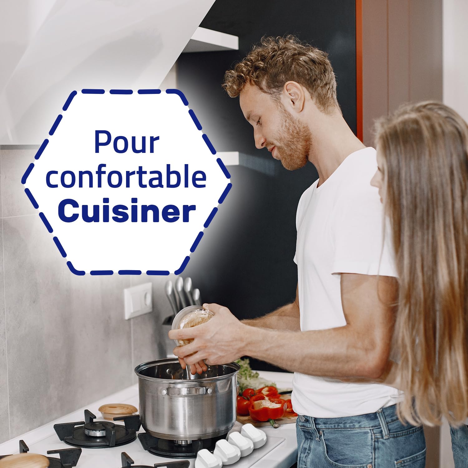 Boutons Rotatifs Universels Pour Plaque De Cuisson Gaz - 4 Pièces + Adaptateurs Ø6/8mm - Blanc - Garantie 10 Ans