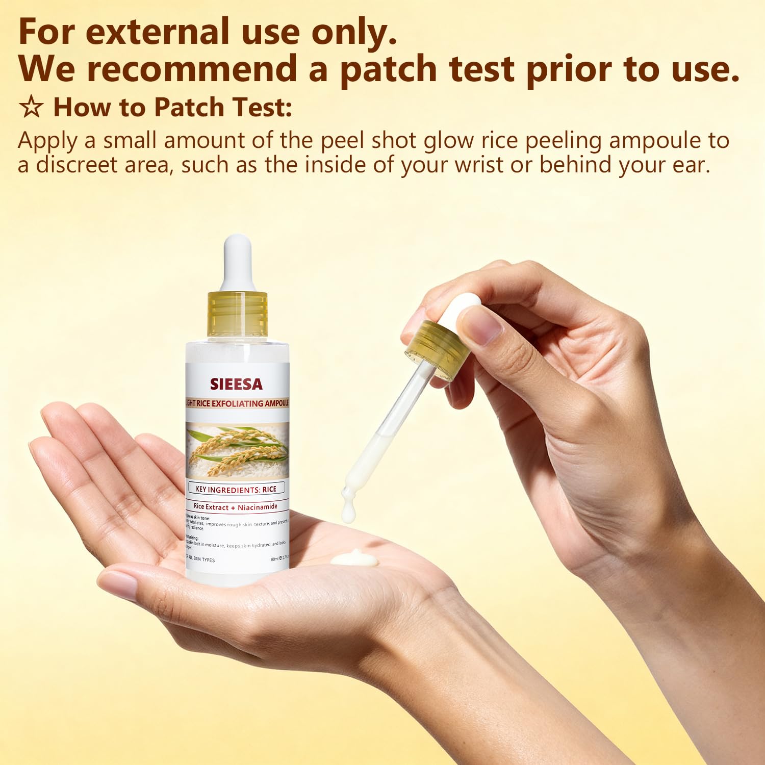 Peel Shot Glow White Rice Peeling Ampoule, Rice Extract Exfoliating Serum Dead Skin Care for Face and Body Scrub, Gentle Skincare, Pore Refiner & Deep Hydration for All Skin Types（80ML/2.71 Fl Oz）