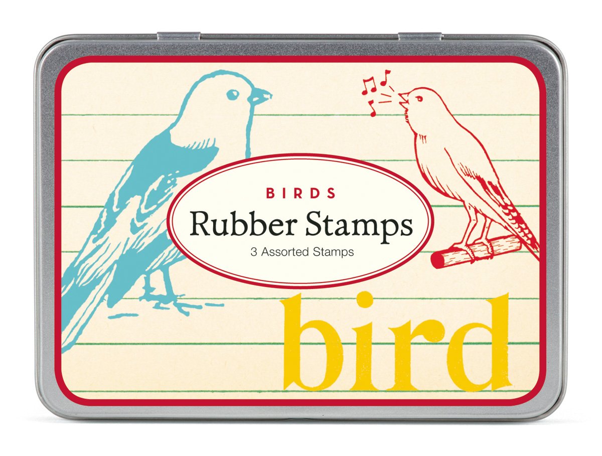 Cavallini 3 Assorted Rubber Stamps, Birds