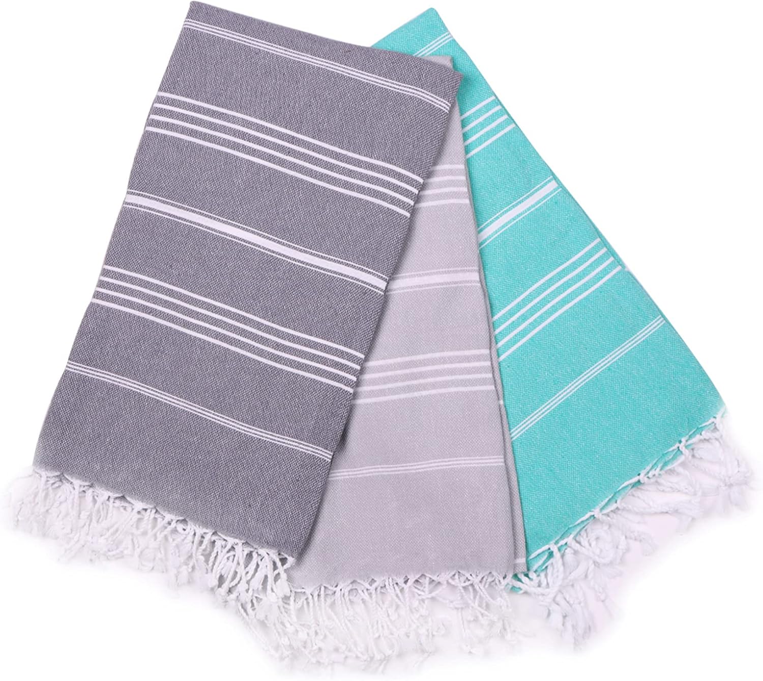 Amazon.com: Fringe Home Turkish Towel Set of 3, Turkish Beach Towel ...