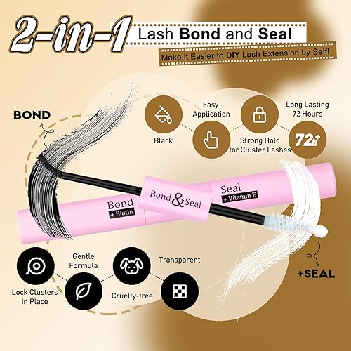 Miniatura 5 de Kit de extensión de pestañas para bricolaje, 320 pestañas individuales, mezcla de color negro y marrón, 0.354-0.630 in, kit de racimos de pestañas