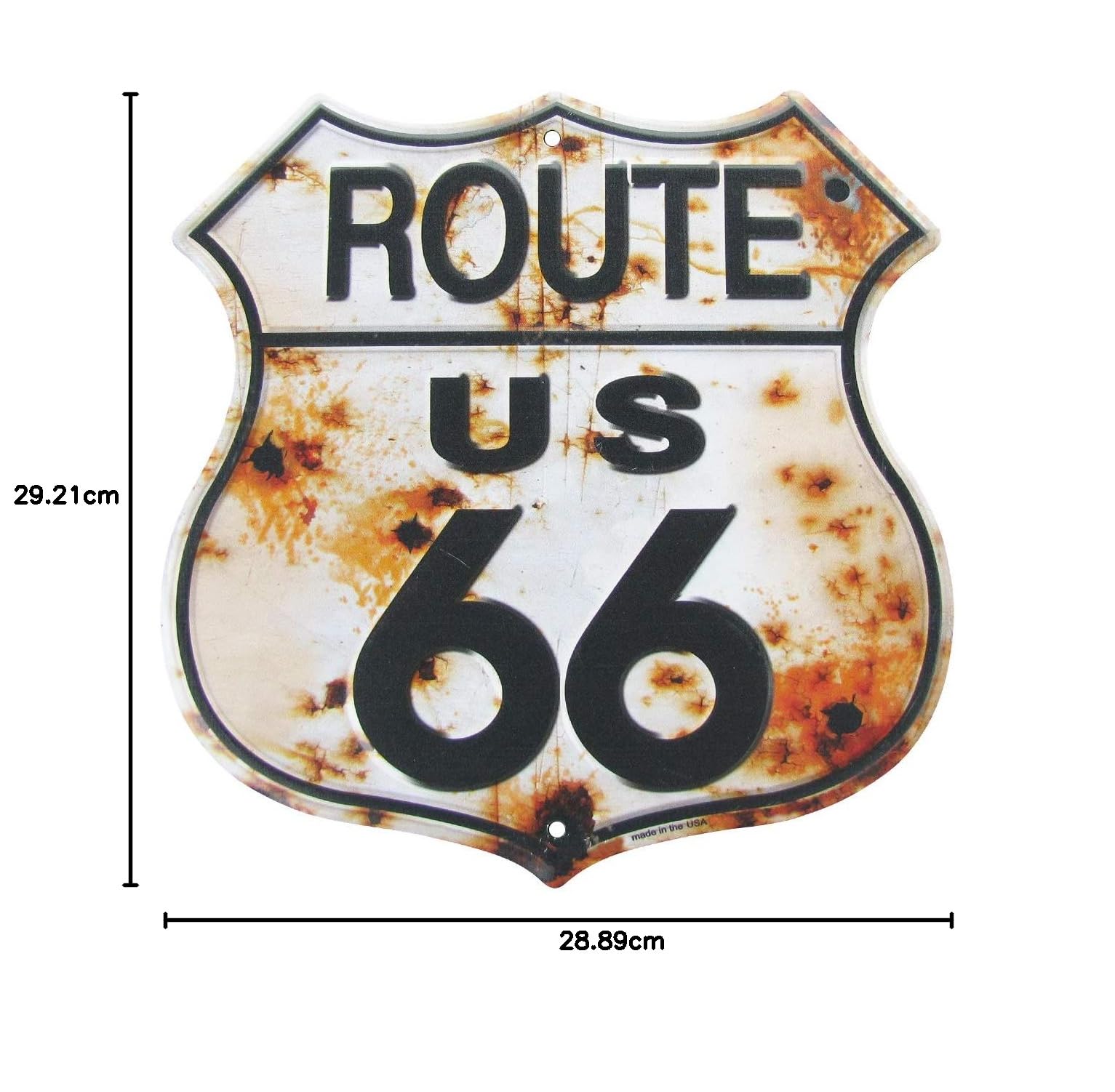 Rusty Highway Route 66 Metal Sign US Made Vintage Rustic Garage