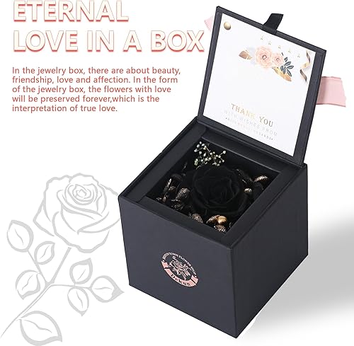 Miniatura 3 de Dekun Caja de regalo de rosas auténticas preservadas, rosas reales, rosas recién cortadas de primera calidad, regalos para el día de la madre y San
