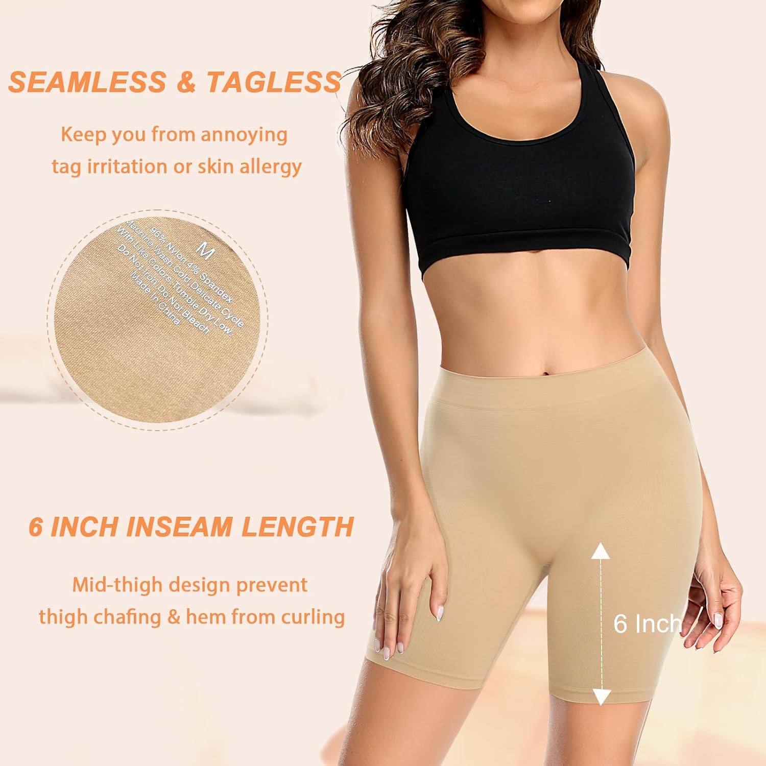 Womens Slip Shorts for Under Dresses Smooth Anti Chafing Underwear Seamless Safety Under Shorts - Image 3