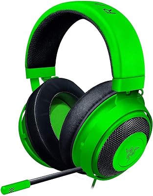 Razer Kraken Gaming Headset: Lightweight Aluminum Frame, Retractable Noise Isolating Microphone, For PC, PS4, PS5, Switch, Xbox One, Xbox Series X & S, Mobile, 3.5 mm Audio Jack – Green