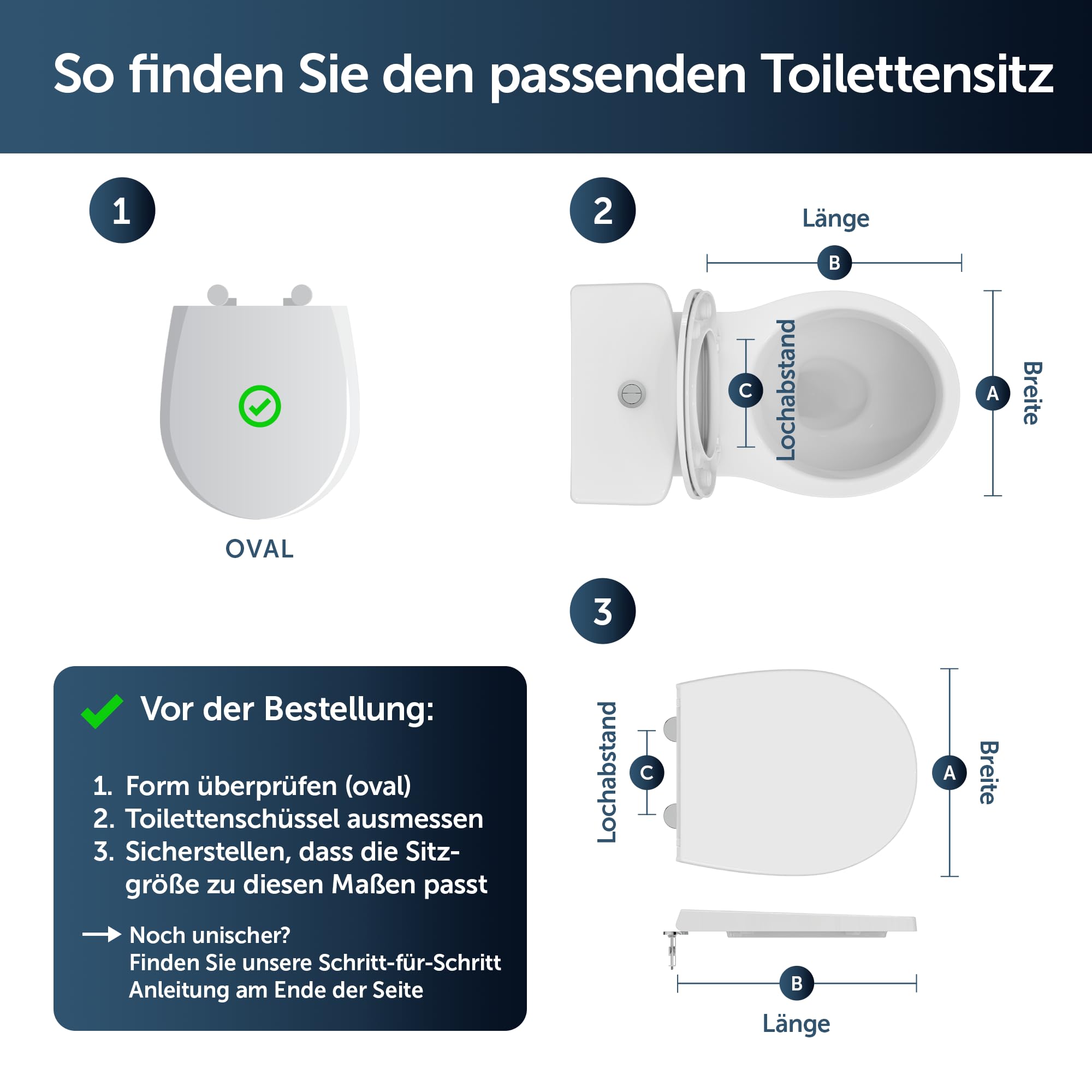 Ideal Standard Eurovit Universal WC-Sitz, Langlebiger Toilettensitz in ovaler Form, UV-resistent und bis 150 kg belastbar, aus robustem Duroplast – Weiß (370x440 mm)