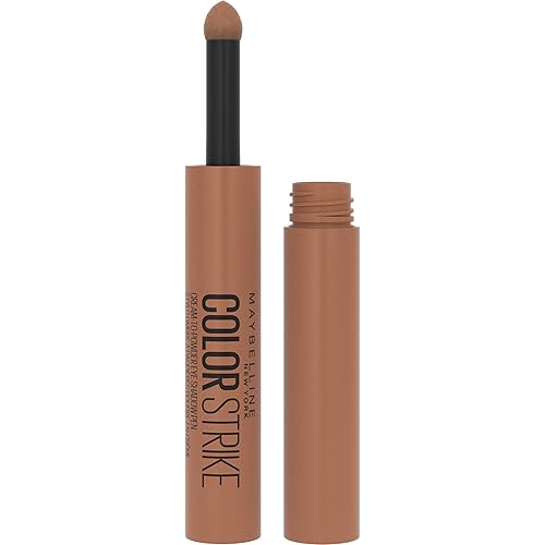Maybelline Color Strike - Lápiz de sombra de ojos acabado de crema a polvo pigmentos de cobertura completa resistente a las arrugas y a las manchas