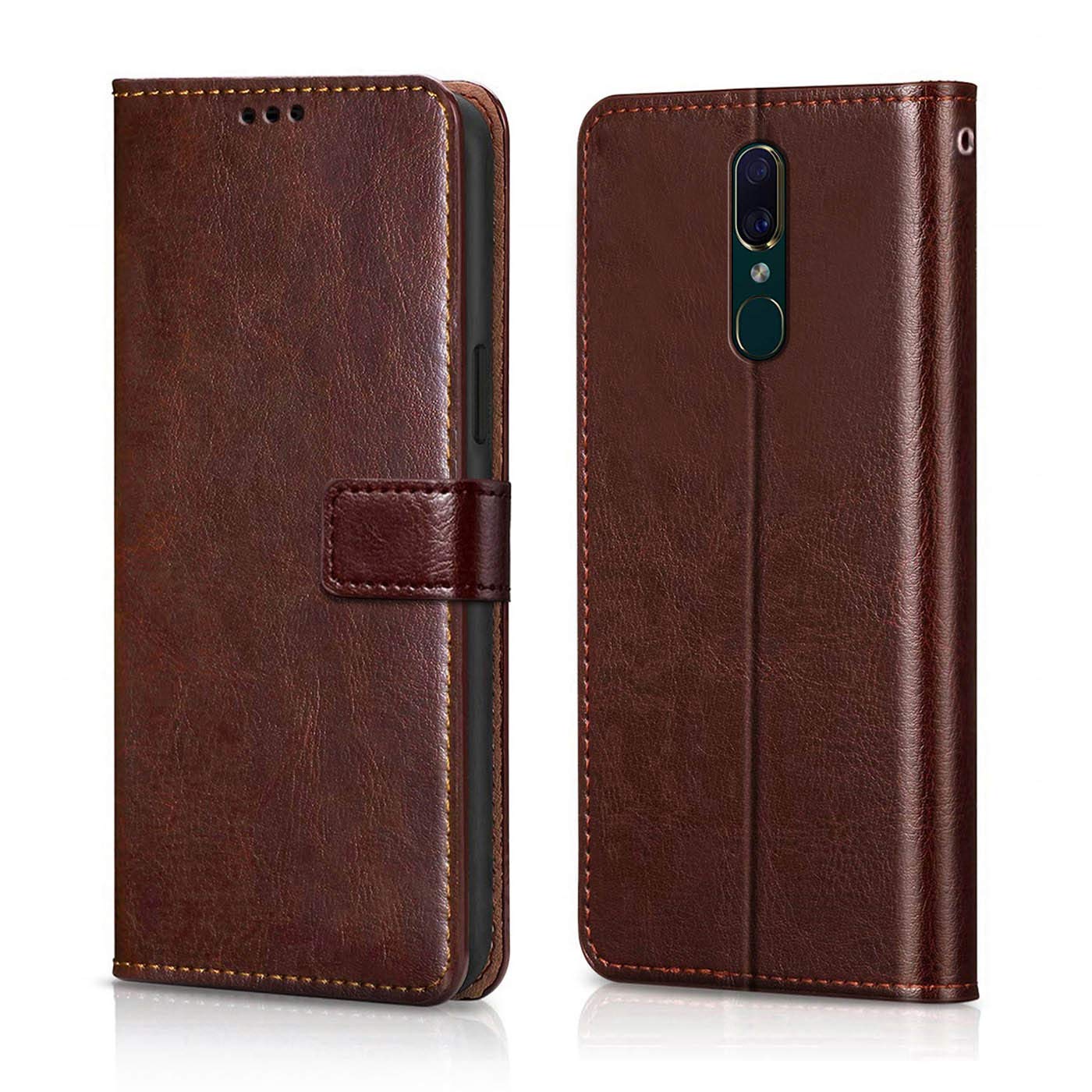 WOW IMAGINE Shock Proof Flip Cover Back Case Cover for Oppo F11 (Flexible | Leather Finish | Card Pockets Wallet & Stand | Chestnut Brown) (B0849TWFKT) Amazon Price History, Amazon Price Tracker