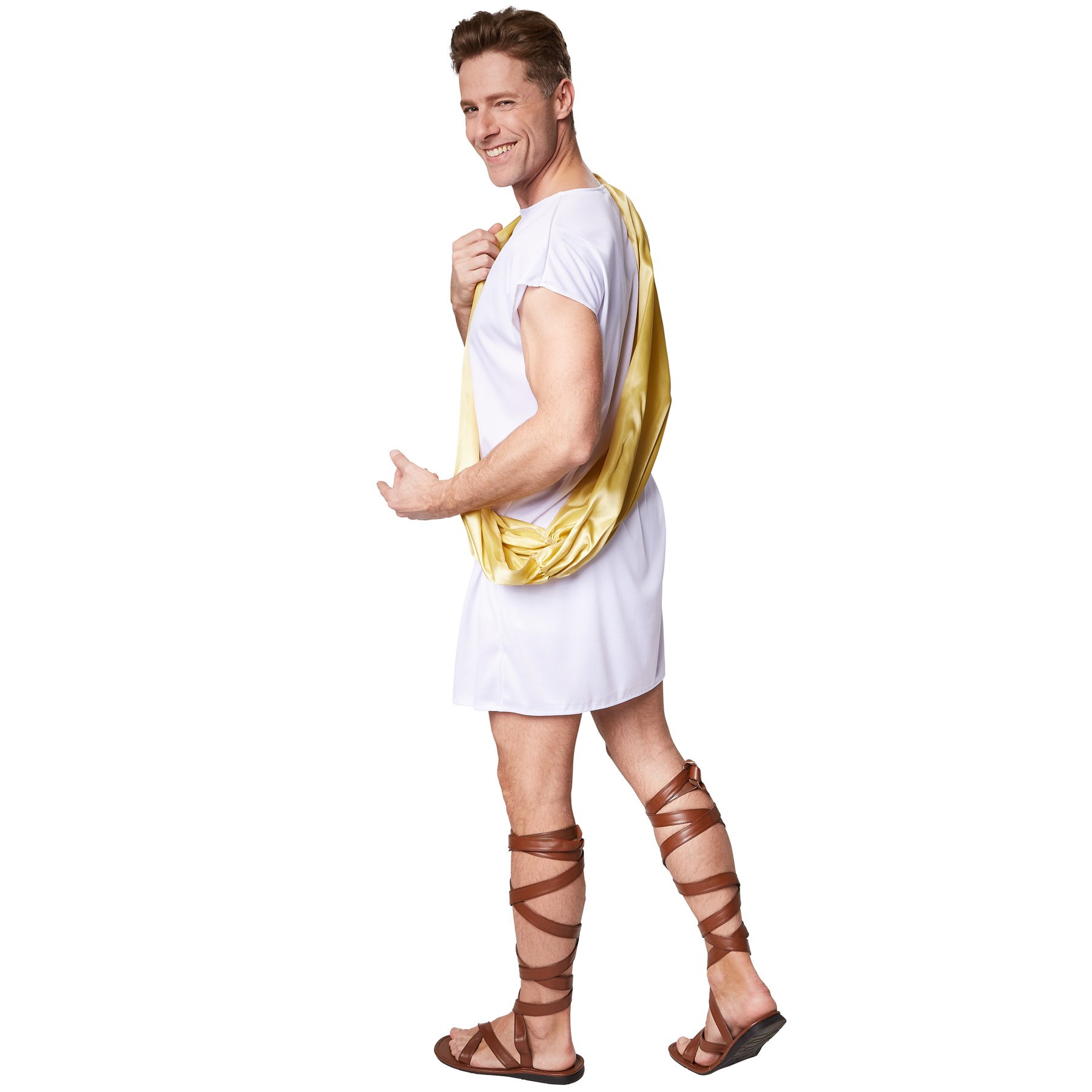 dressforfun Costume da uomo - Legionario Ottavio | Comoda tunica bianca | Fascia giallo-oro da indossare di traverso (M | no. 300343)