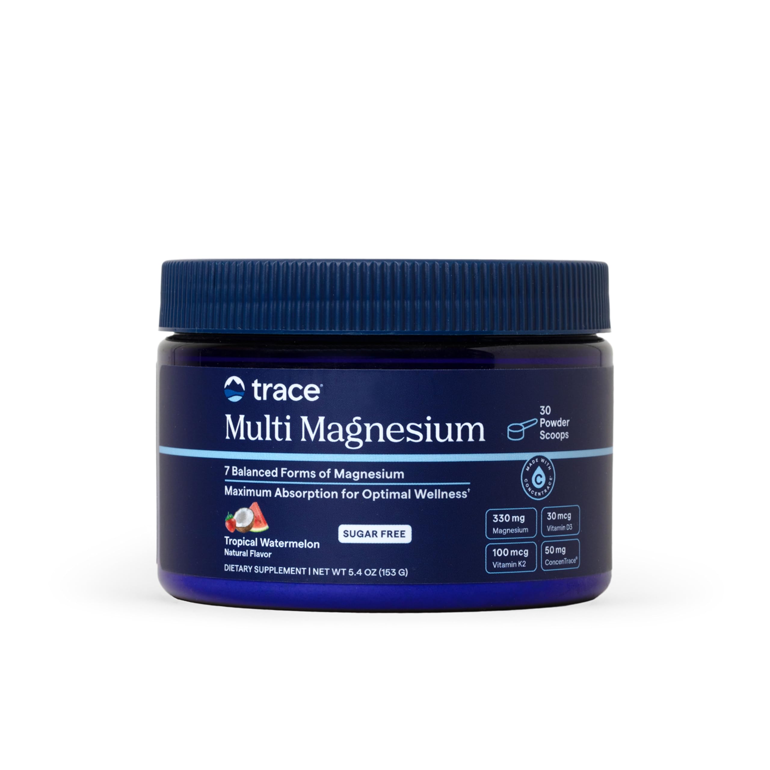 Trace Minerals Multi Magnesium Complex Powder, Tropical Watermelon, 5.4 oz
